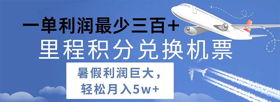 2024暑假利润空间巨大的里程积分兑换机票项目，每一单利润最少500-情久项目网