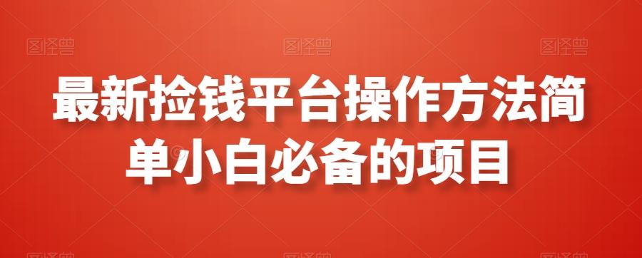 最新捡钱平台操作方法简单小白必备的项目-情久项目网