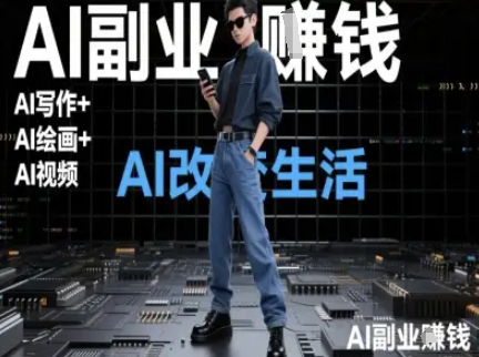 AI改变生活(Ai写作+AI绘画+Ai视频)，AI副业挣钱-情久项目网