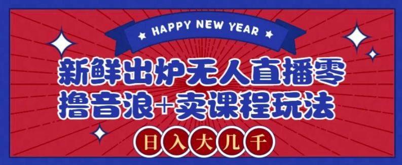 2024最新无人直播零撸音浪+卖课程玩法，日入大几千不是梦【揭秘】-情久项目网
