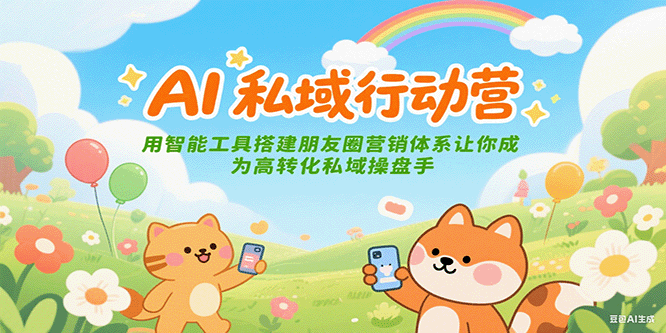AI私域行动营：用智能工具搭建朋友圈营销体系让你成为高转化私域操盘手-情久项目网