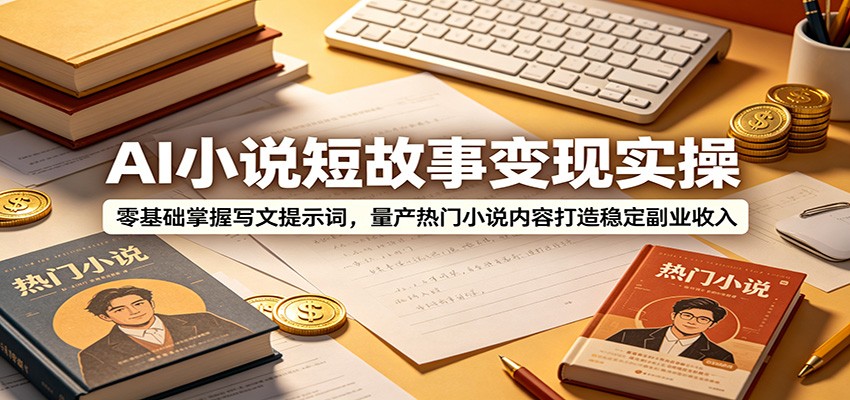 AI小说短故事变现实操：零基础掌握写文提示词，量产热门小说内容打造稳定副业收入-情久项目网