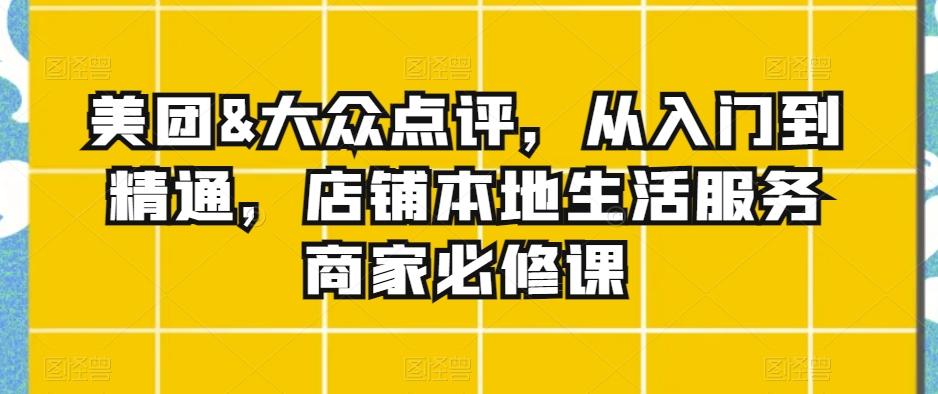 美团&大众点评，从入门到精通，店铺本地生活服务商家必修课-情久项目网