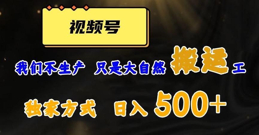 视频号轻松搬运日赚500+，一个1分钟1条原创视频【揭秘】-情久项目网