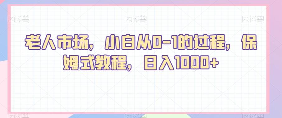 老人市场，小白从0-1的过程，保姆式教程，日入1000+-情久项目网