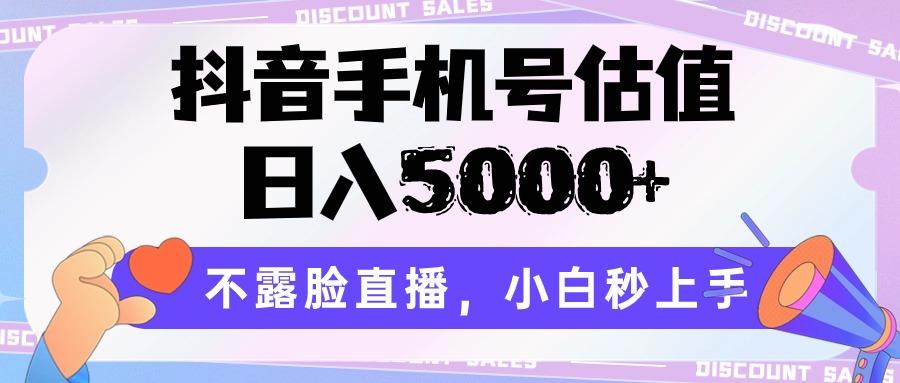 抖音手机号估值,日入5000+,不露脸直播,小白秒上手-情久项目网