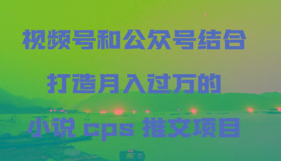 视频号和公众号结合打造月入过万的小说cps推文项目，包括市面上面的各种思路详解-情久项目网