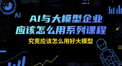 AI与大模型企业应该怎么用系列课程，究竟应该怎么用好大模型-情久项目网