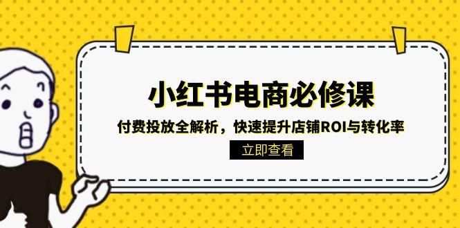 小红书电商必修课：付费投放全解析，快速提升店铺ROI与转化率-情久项目网