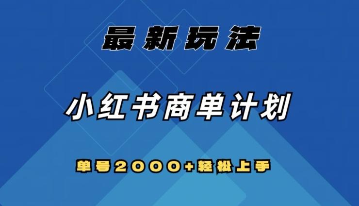 全网首发，小红书商单计划最新玩法，单号2000+可扩大可复制【揭秘】-情久项目网