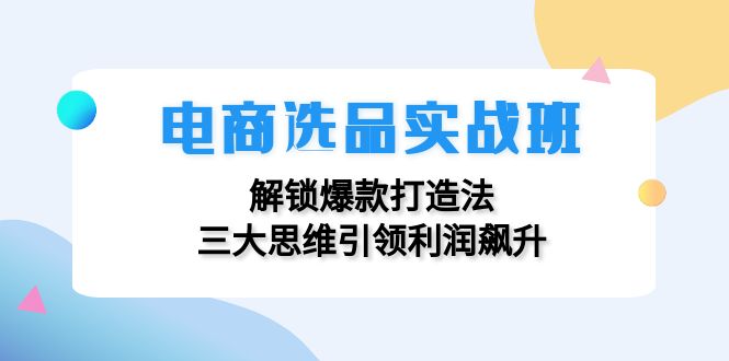 电商选品实战班：解锁爆款打造法，三大思维引领利润飙升-情久项目网