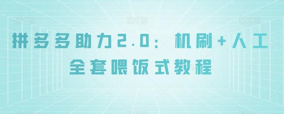 拼多多助力2.0：机刷+人工全套喂饭式教程【揭秘】-情久项目网
