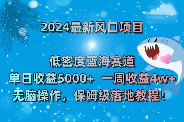 (8545期)2024最新风口项目 低密度蓝海赛道，日收益5000+周收益4w+ 无脑操作，保…-情久项目网