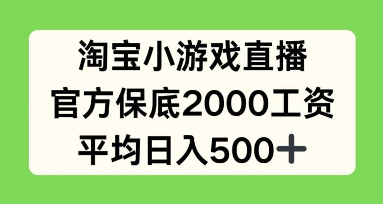 淘宝小游戏直播，官方保底2000工资，平均日入500+【揭秘】-情久项目网