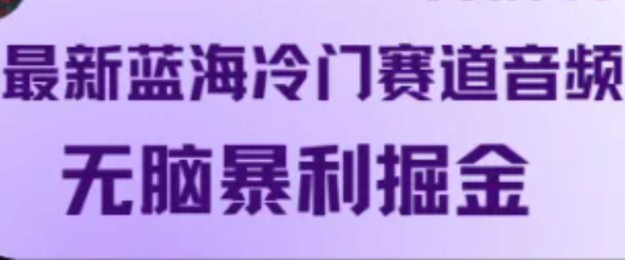 最新蓝海冷门赛道音频，无脑暴利掘金-情久项目网