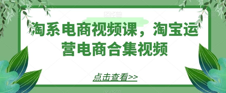淘系电商视频课，淘宝运营电商合集视频-情久项目网