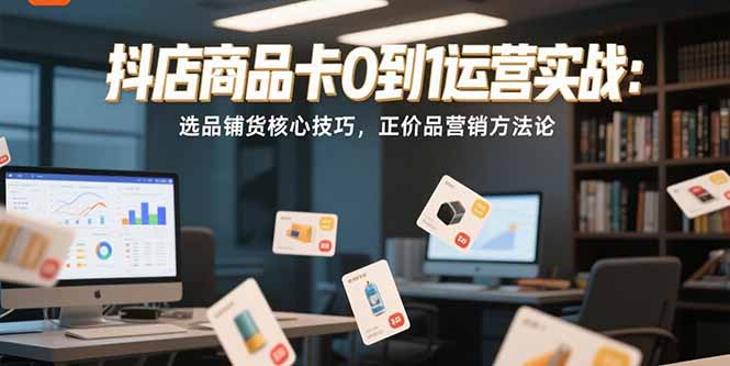 抖店商品卡0到1运营实战：选品铺货核心技巧，正价品营销方法论-情久项目网