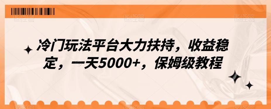 冷门玩法平台大力扶持，收益稳定，一天5000+，保姆级教程（附抖音7天起号法）-情久项目网