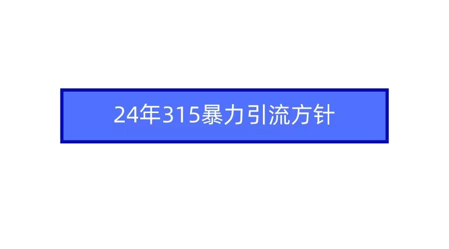 2024年自媒体爆款视频制作,快速涨粉暴力引流方针!-情久项目网