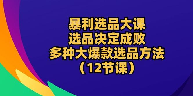 暴利 选品大课：选品决定成败，教你多种大爆款选品方法(12节课-情久项目网