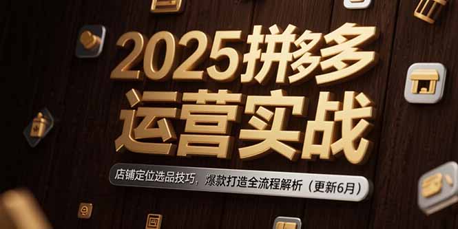 2025拼多多运营实战：店铺定位选品技巧，爆款打造全流程解析(更新6月-情久项目网