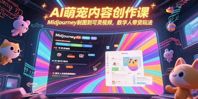 AI萌宠内容创作课，Midjourney制图到可灵视频，数字人带货玩法-情久项目网