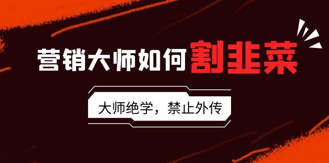 营销大师如何割韭菜：流量大师/讲故事大师/话术大师/卖货大师/成交大师/…-情久项目网