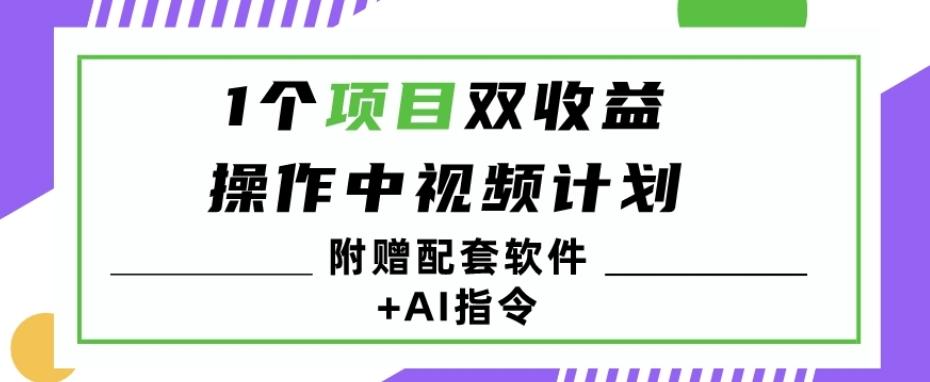 1个项目双收益？操作中视频计划1天最高3100+收益？（附赠配套软件+AI指令）-情久项目网