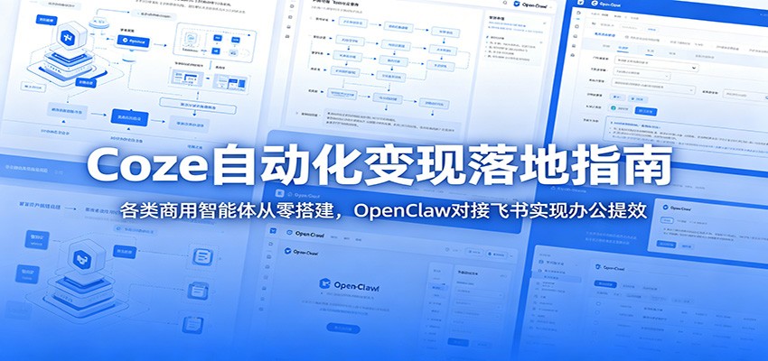 Coze自动化变现落地指南：各类商用智能体从零搭建，OpenClaw对接飞书实现办公提效-情久项目网