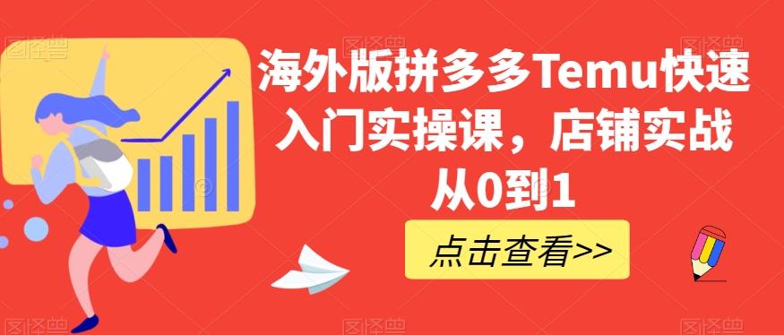 海外版拼多多Temu快速入门实操课，店铺实战从0到1-情久项目网