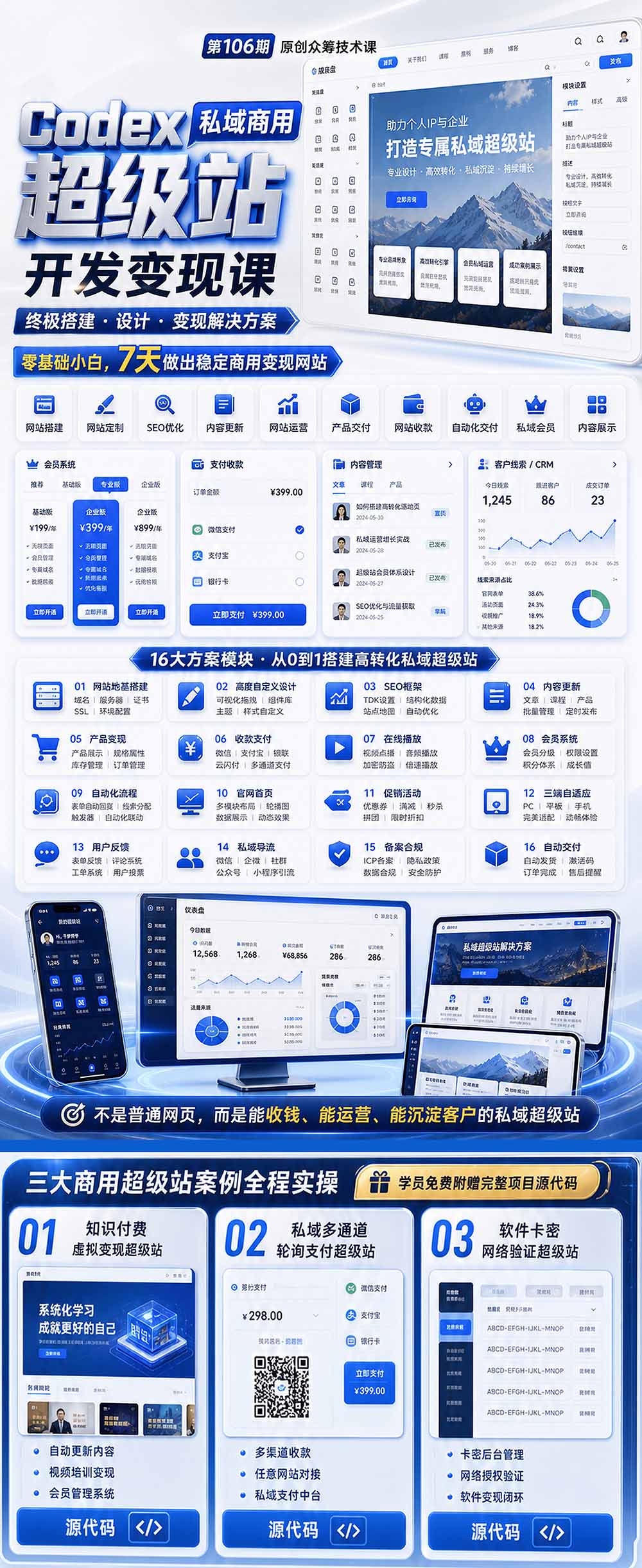 Codex私域商用超级站Ai开发变现课106期-更新0630：不是普通网站，而是能收钱，能运营，能沉淀客户的私域超级站-情久项目网
