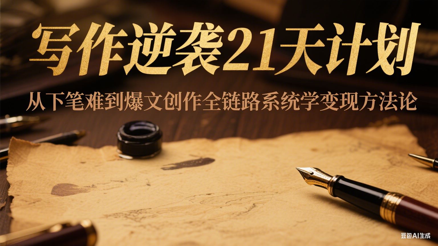 写作逆袭21天计划：从下笔难到爆文创作全链路系统学变现方法论-情久项目网