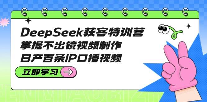 DeepSeek获客特训营：掌握不出镜视频制作，日产百条IP口播视频-情久项目网
