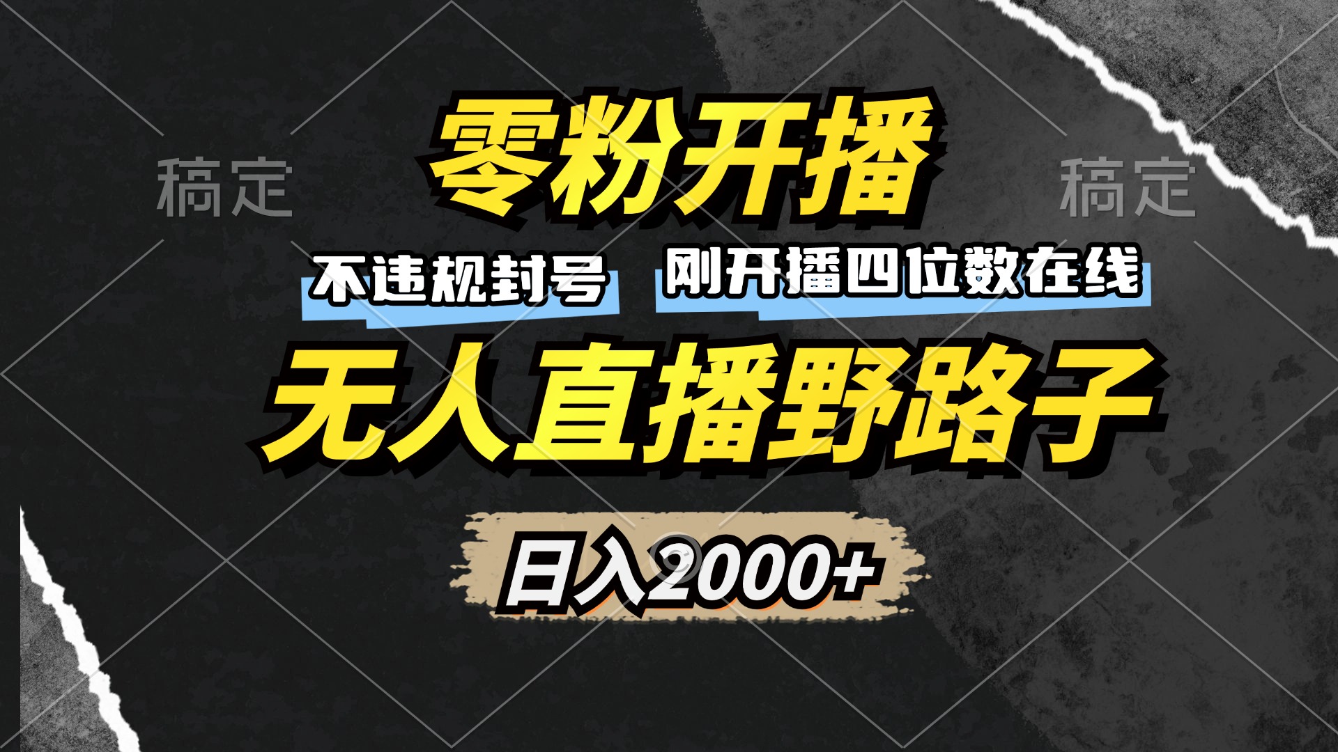 零粉开播，无人直播野路子，日入2000+，不违规封号，躺赚收益！-情久项目网