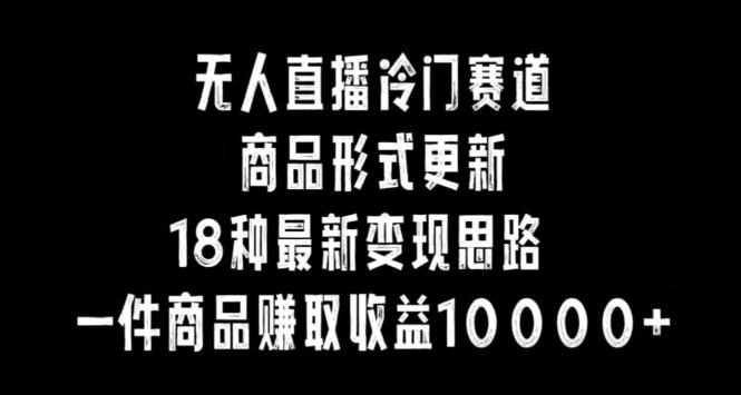 无人直播冷门赛道，商品形式更新，18种变现思路，一件商品赚取收益10000+【揭秘】-情久项目网