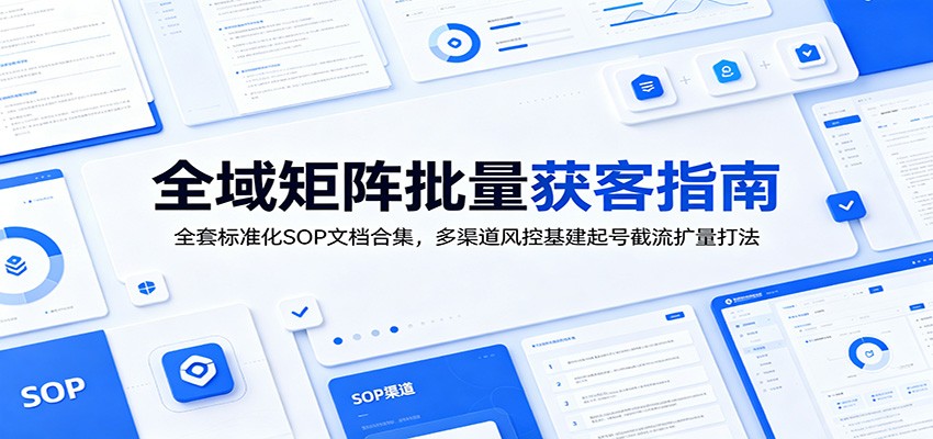全域矩阵批量获客指南：全套标准化SOP文档合集，多渠道风控基建起号截流扩量打法-情久项目网