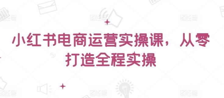 小红书电商运营实操课，​从零打造全程实操-情久项目网