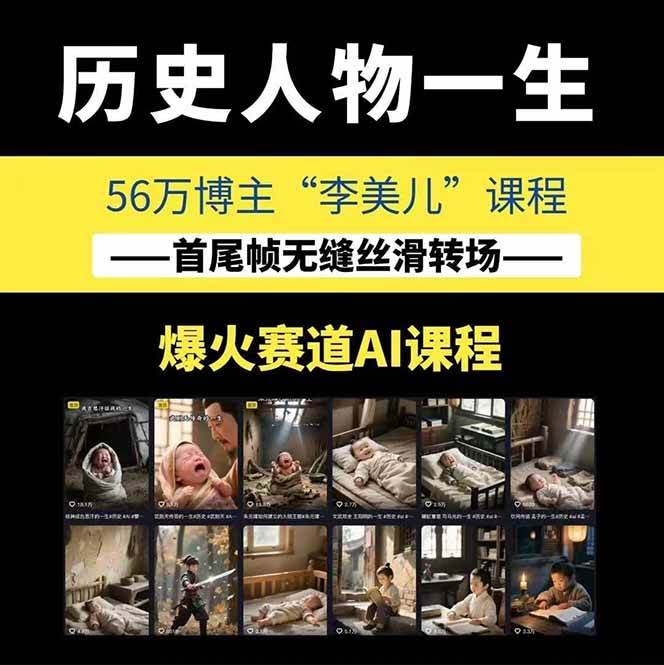 图片[1]-AI历史人物短视频创作，含IP打造、首尾帧无缝转场、智能体视频制作等核心教学内容-情久项目网