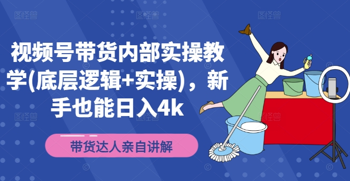 视频号带货内部实操教学(底层逻辑+实操)，新手也能日入4k-情久项目网