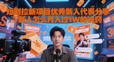 短剧拉新项目优秀新人代表分享新人怎么月入过1W的诀窍-情久项目网