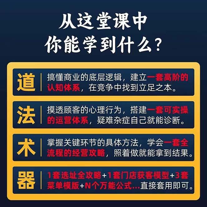 图片[1]-餐饮店盈利实操方法：教你怎样开一家持续能赚钱的餐厅(25节-情久项目网