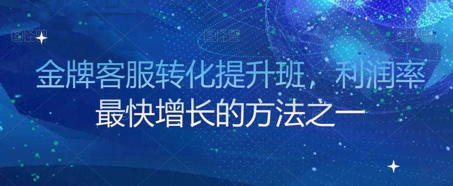 金牌客服转化提升班，利润率最快增长的方法之一-情久项目网