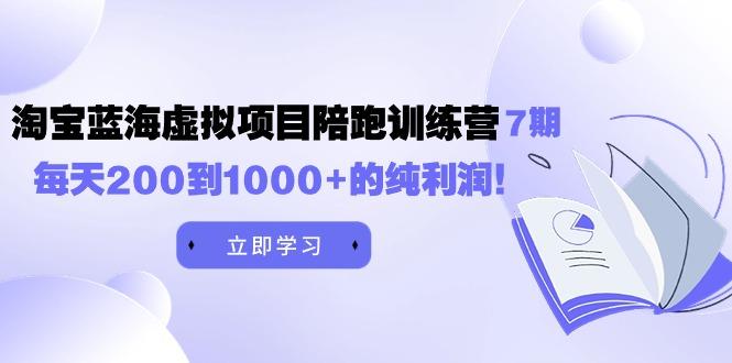 (9541期)黄岛主《淘宝蓝海虚拟项目陪跑训练营7期》每天200到1000+的纯利润-情久项目网