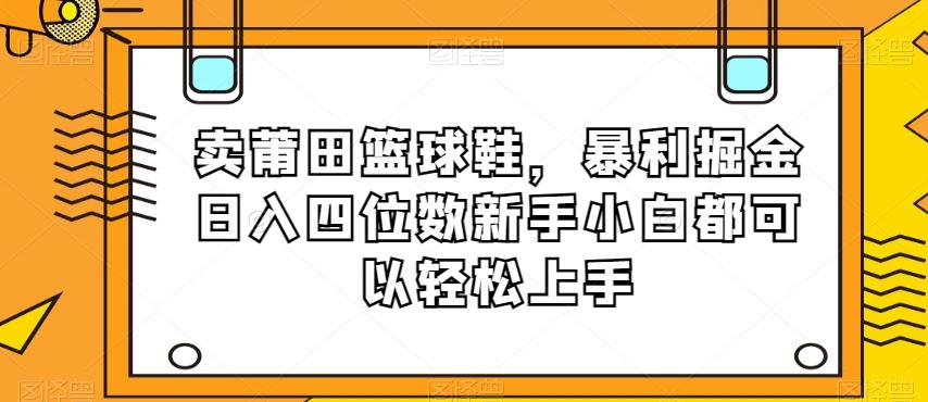 卖莆田篮球鞋，暴利掘金日入四位数新手小白都可以轻松上手【揭秘】-情久项目网