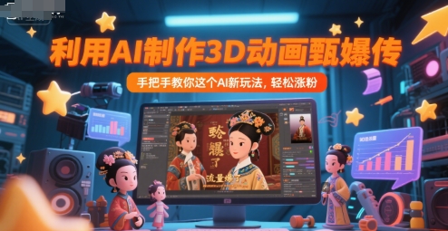 利用AI制作3D动画甄嬛传，流量爆了，手把手教你这个AI新玩法，轻松涨粉-情久项目网