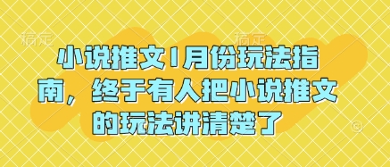 小说推文1月份玩法指南，终于有人把小说推文的玩法讲清楚了!-情久项目网