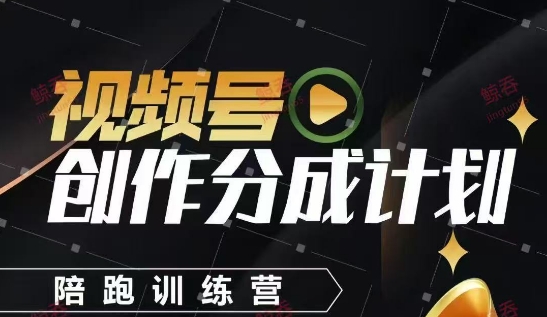 视频号创作分成计划陪跑训练营，手把手教会你如何制作视频，细水长流型项目-情久项目网