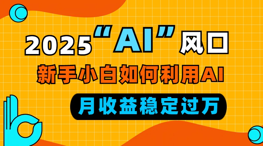 2025“ AI ”风口，新手小白如何利用ai，每月收益稳定过万-情久项目网