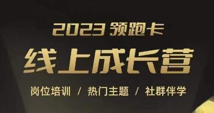 2023领跑卡线上成长营，淘宝运营各岗位培训，直通车、万相台、引力魔方、引流等，帮助突破成长瓶颈-情久项目网