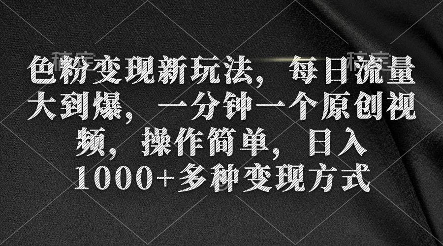 (9282期)色粉变现新玩法，每日流量大到爆，一分钟一个原创视频，操作简单，日入1…-情久项目网